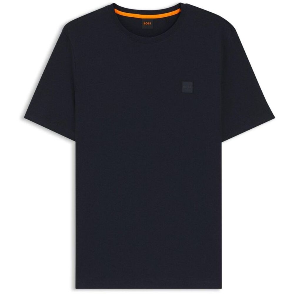 Boss Mens Orange  Cotton T-Shirt / Dark Blue